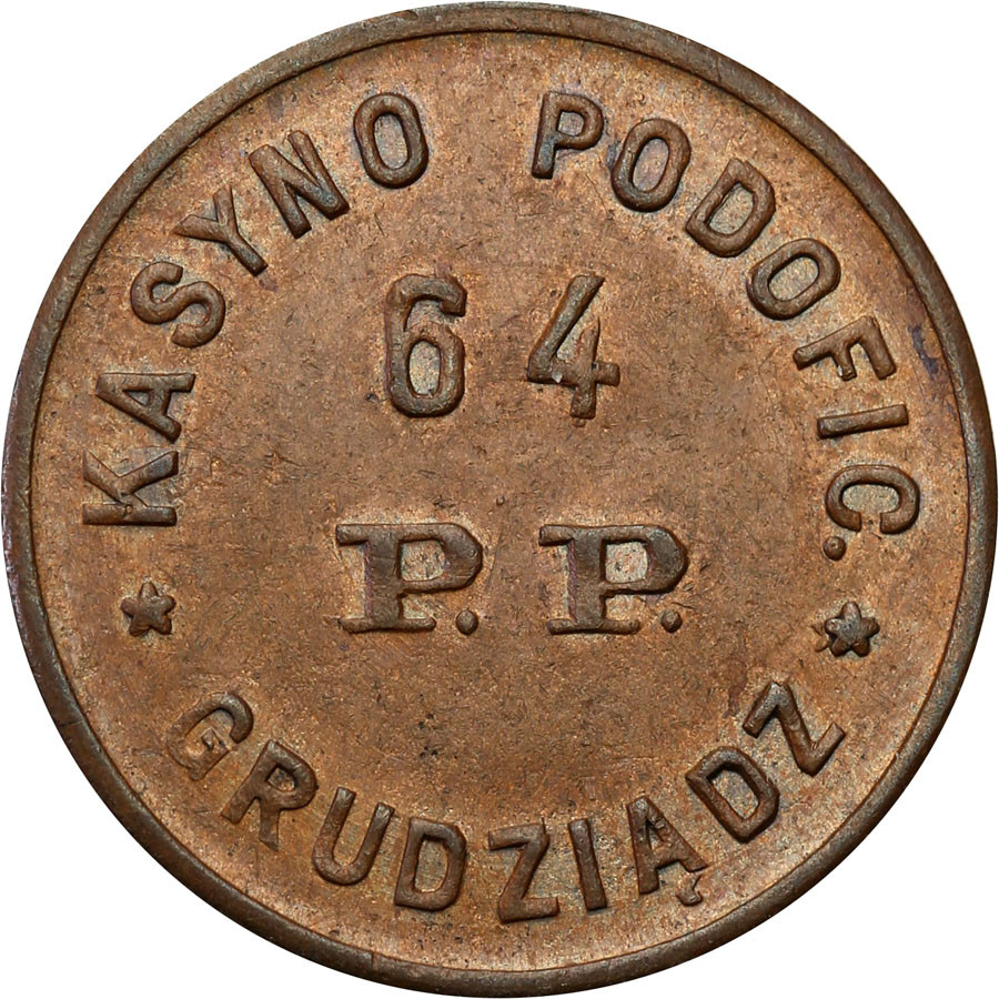 Grudziądz - 50 groszy Kasyna Podoficerskiego 64 Pułku Piechoty
